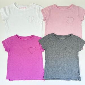 Crewcuts Heart Pocket Tees - Set of 4 / XS 4-5